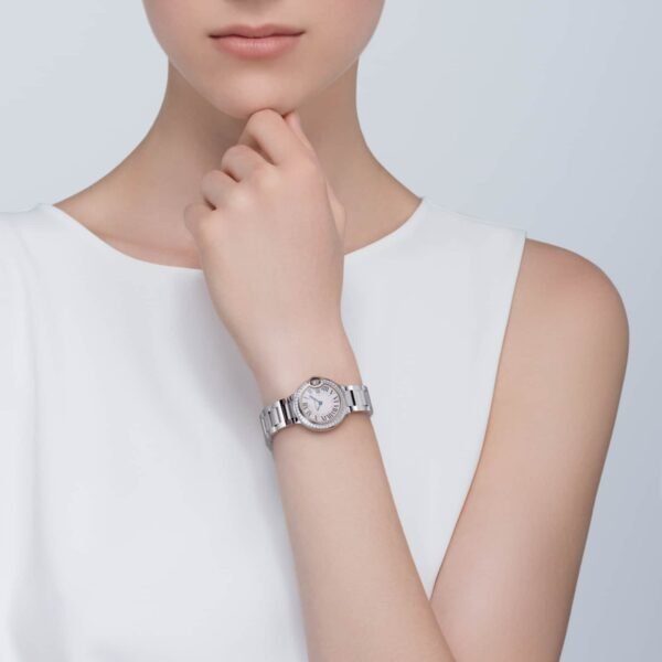 Cartier Ballon Bleu De Cartier Watch 28mm Quartz Steel Diamonds W4BB0015