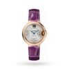 Cartier Ballon Bleu De Cartier Watch 33mm Automatic Rose Gold Diamonds Leather WE902063