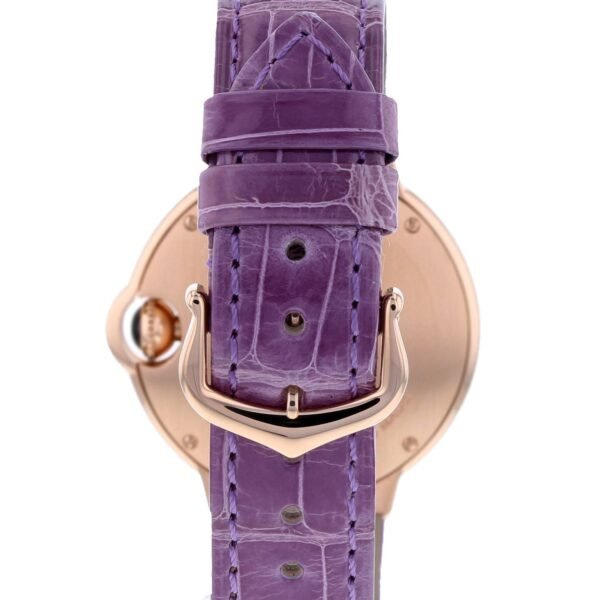 Cartier Ballon Bleu De Cartier Watch 33mm Automatic Rose Gold Diamonds Leather WE902063