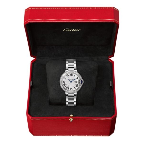 Cartier Ballon Bleu De Cartier Watch 33mm Automatic Steel Diamonds W4BB0016