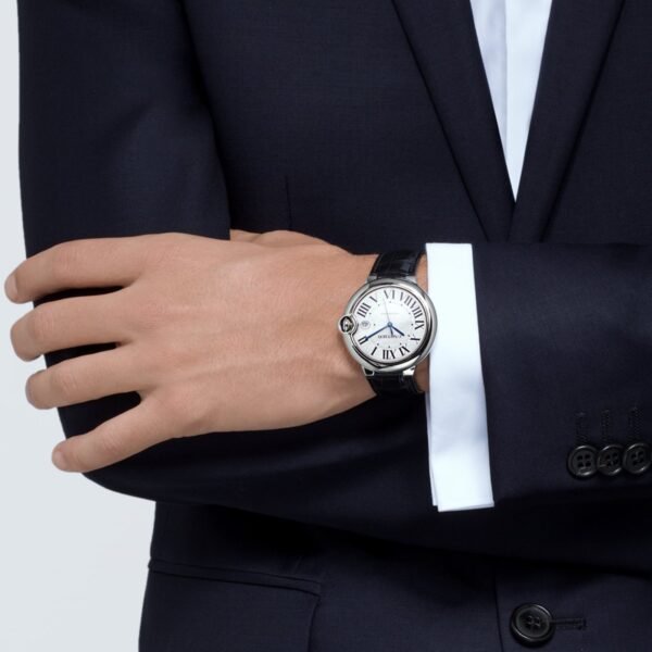 Cartier Ballon Bleu De Cartier Watch 42mm Automatic Steel Leather W69016Z4
