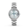 Cartier Ballon Bleu de Cartier watch 33 mm automatic movement steel diamonds W4BB0028