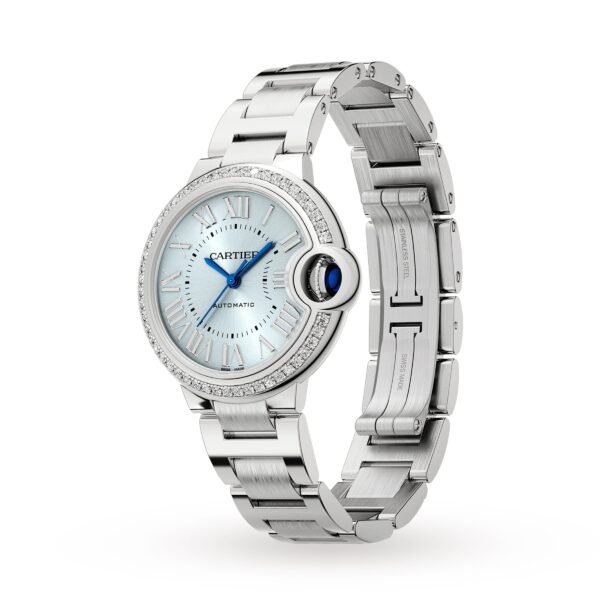 Cartier Ballon Bleu de Cartier watch 33 mm automatic movement steel diamonds W4BB0028