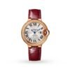 Cartier Ballon Bleu de watch 33 mm pink gold diamonds leather WJBB0033