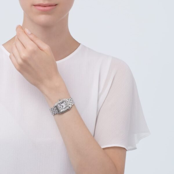 Cartier Panthère De Cartier Watch Medium Model Quartz Steel Diamonds W4PN0008