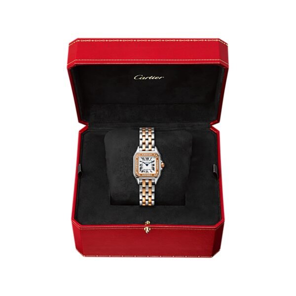 Cartier Panthère De Cartier Watch Small Model Quartz Rose Gold Steel Diamonds W3PN0006