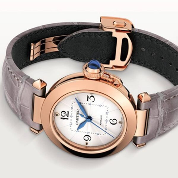 Cartier Pasha De Cartier Watch 35mm Automatic Pink Gold 2 Interchangeable Leather Straps WGPA0014