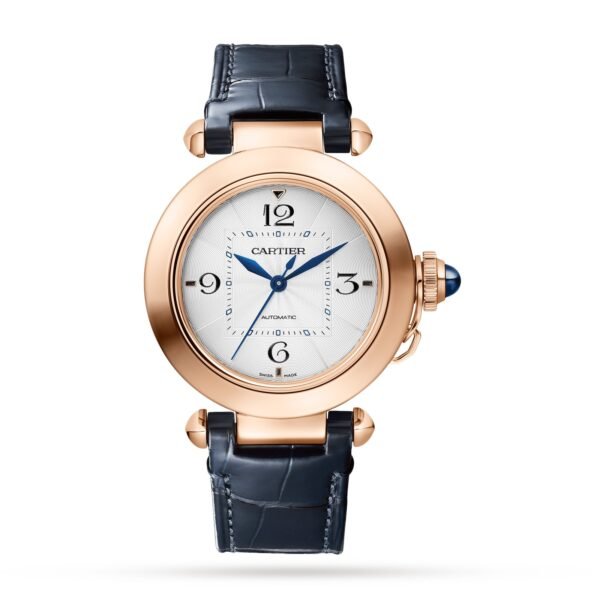 Cartier Pasha De Cartier Watch 35mm Automatic Pink Gold 2 Interchangeable Leather Straps WGPA0014