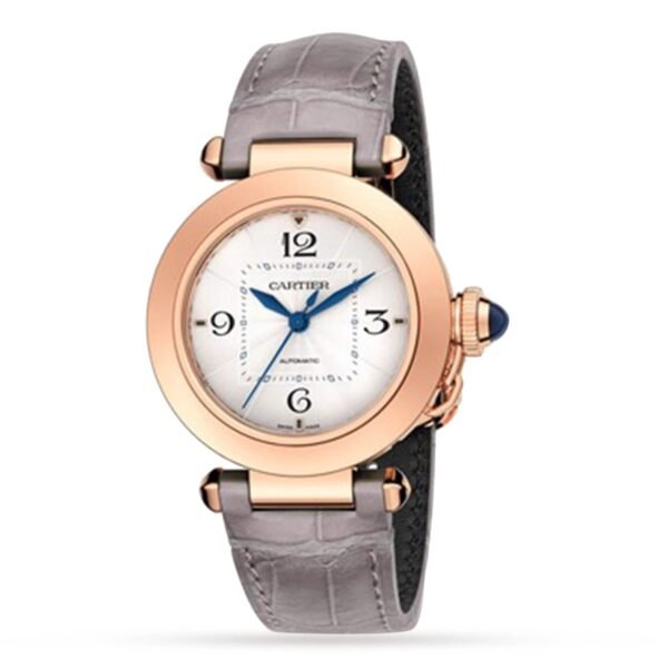 Cartier Pasha De Cartier Watch 35mm Automatic Pink Gold 2 Interchangeable Leather Straps WGPA0014