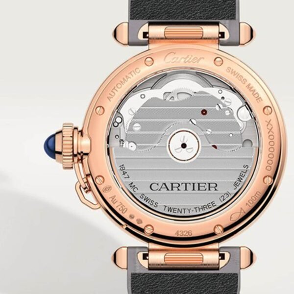 Cartier Pasha De Cartier Watch 35mm Automatic Pink Gold 2 Interchangeable Leather Straps WGPA0014