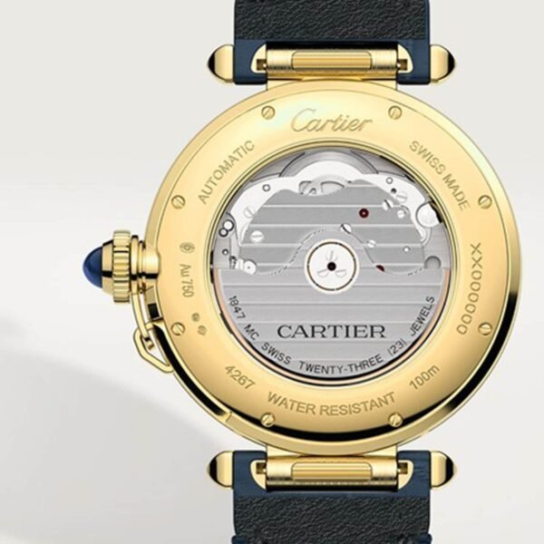 Cartier Pasha De Cartier Watch 41mm Automatic Yellow Gold 2 Interchangeable Leather Straps WGPA0007