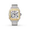 Cartier Santos De Cartier Chronograph Watch Extra-large Model Automatic Yellow Gold Steel Interchangeable Metal And Rubber Bracelets W2SA0008