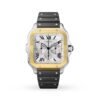 Cartier Santos De Cartier Chronograph Watch Extra-large Model Automatic Yellow Gold Steel Interchangeable Metal And Rubber Bracelets W2SA0008