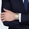 Cartier Santos De Cartier Watch Large Model Automatic Yellow Gold Steel Interchangeable Metal And Leather Bracelets W2SA0009