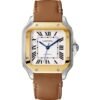 Cartier Santos De Cartier Watch Medium Model Automatic Yellow Gold Steel Interchangeable Metal And Leather Bracelets W2SA0016/W2SA0007