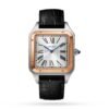 Cartier Santos-Dumont Watch Extra-large Model Hand-Wound Mechanical Rose Gold Steel Leather W2SA0017