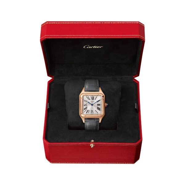 Cartier Santos-Dumont Watch Large Model Quartz Pink Gold Leather WGSA0021