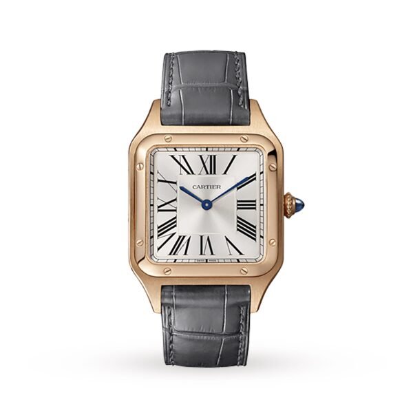Cartier Santos-Dumont Watch Large Model Quartz Pink Gold Leather WGSA0021
