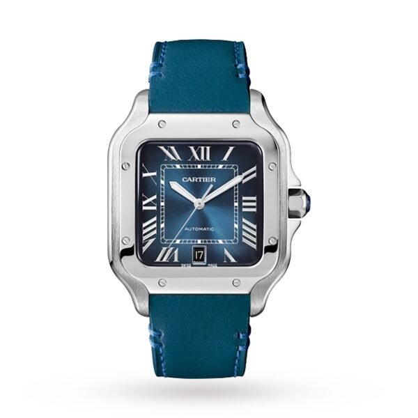 Cartier Santos de Cartier watch Large model automatic movement steel interchangeable metal and leather bracelets WSSA0030/WSSA0013