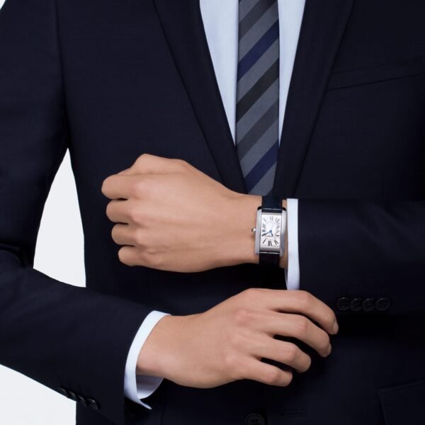 Cartier Tank Américaine Watch Large Model Automatic Steel Leather WSTA0018