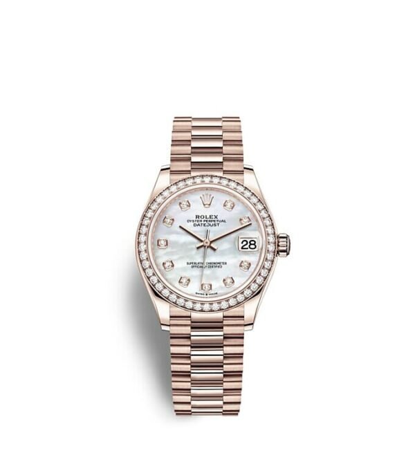 Rolex Datejust 31 Oyster 31 mm Everose gold and diamonds m278285rbr-0005