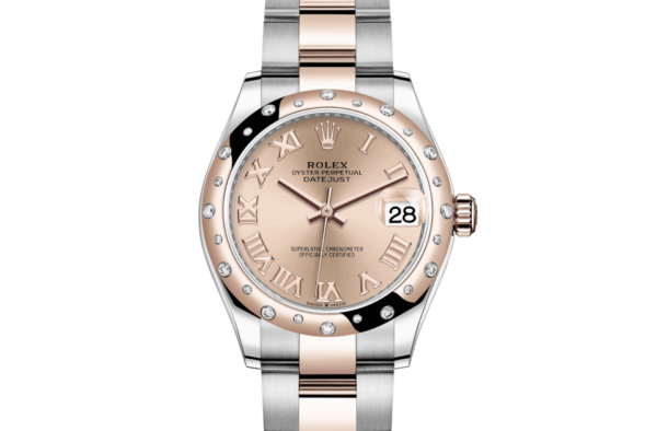 Rolex Datejust 31 Oyster 31 mm Oystersteel Everose gold and diamonds m278341rbr-0005