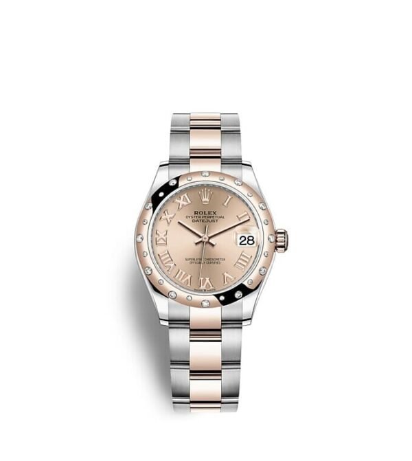 Rolex Datejust 31 Oyster 31 mm Oystersteel Everose gold and diamonds m278341rbr-0005