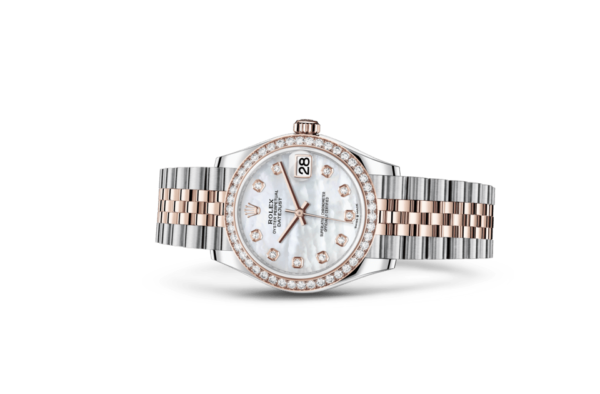 Rolex Datejust 31 Oyster 31 mm Oystersteel Everose gold and diamonds m278381rbr-0026