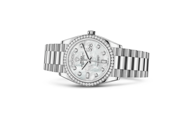 Rolex Day-Date 36 Oyster 36 mm white gold and diamonds m128349rbr-0004