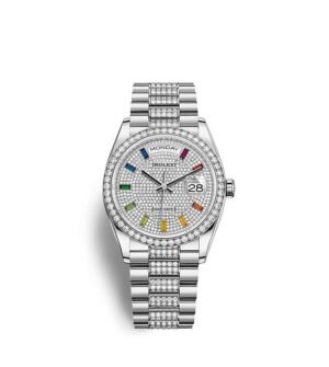 Rolex Day-Date 36 Oyster 36 mm white gold and diamonds m128349rbr-0012