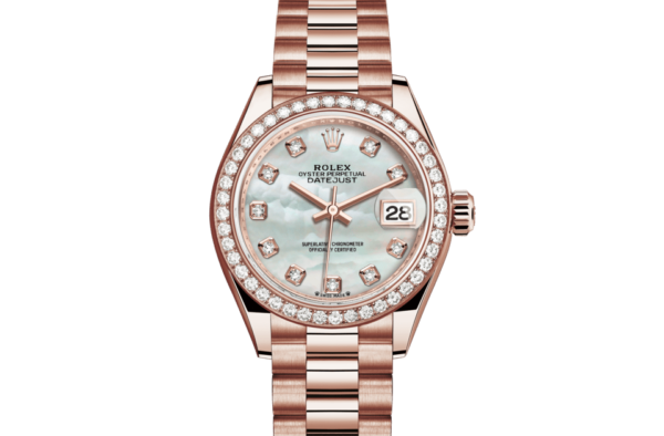 Rolex Lady-Datejust Oyster 28 mm Everose gold and diamonds m279135rbr-0010
