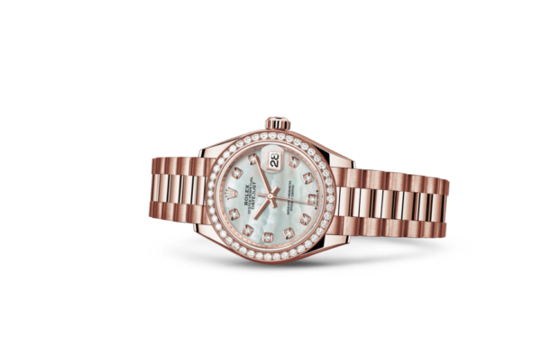 Rolex Lady-Datejust Oyster 28 mm Everose gold and diamonds m279135rbr-0010