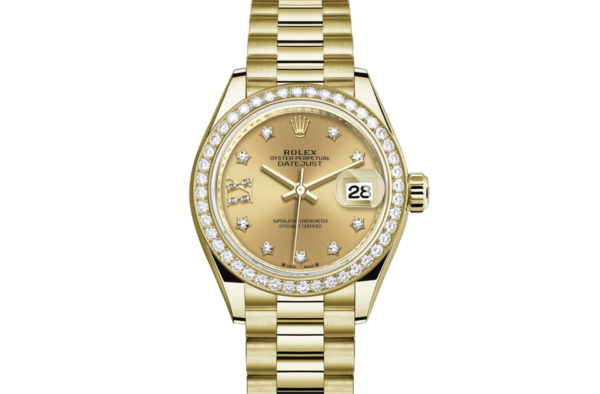 Rolex Lady-Datejust Oyster 28 mm yellow gold and diamonds m279138rbr-0006
