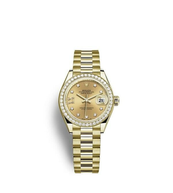 Rolex Lady-Datejust Oyster 28 mm yellow gold and diamonds m279138rbr-0006